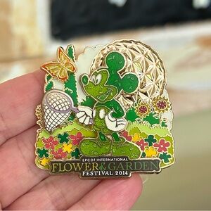 Disney World Epcot Flower & Garden Festival 2014 Mickey Mouse Topiary LR Pin